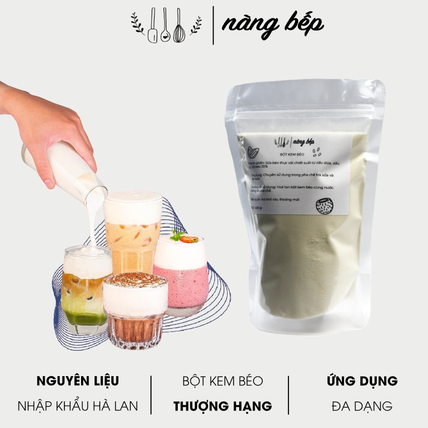 Bột Kem Béo Nguyên liệu làm trà sữa trân châu tự pha tuyệt phẩm 300gr | BigBuy360 - bigbuy360.vn