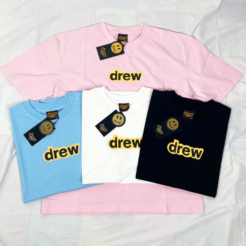 Áo thun Drew tay lỡ nam nữ, áo thun Unisex chữ Drew Form rộng Oversize Full Tag chất Cotton