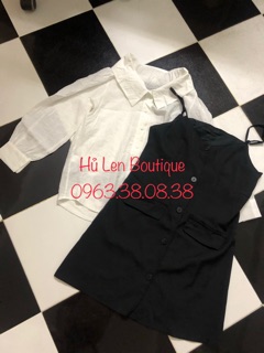 SET ÁO SƠMI KÈM ĐẦM YẾM (KÈM HÌNH THẬT)