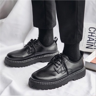 Giày Bốt da dr martens thấp cổ tăng chiều cao 5 cm . Giày da nam cổ thấp