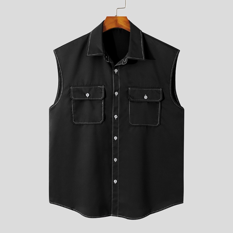 Áo Sơ Mi Sát Nách Phối Nhiều Túi Thời Trang Mùa Hè Cho Nam