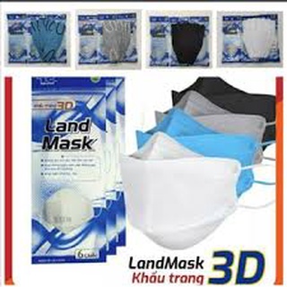 Gói 6 chiếc khẩu trang 3d kháng khuẩn land mask phong cách hàn quốc kf94