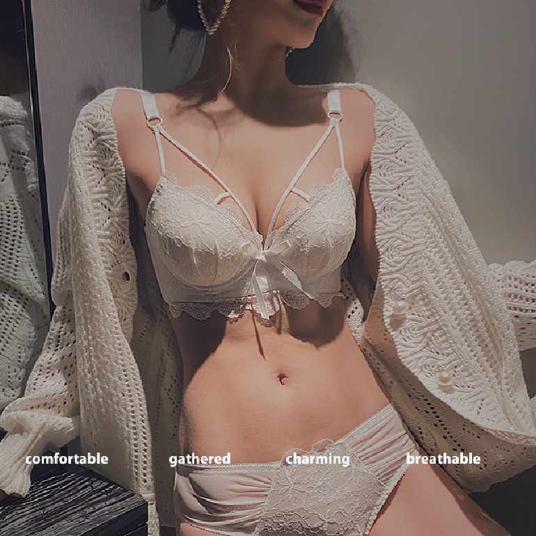 Lace sexy gather bra set without steel ring underwear | BigBuy360 - bigbuy360.vn