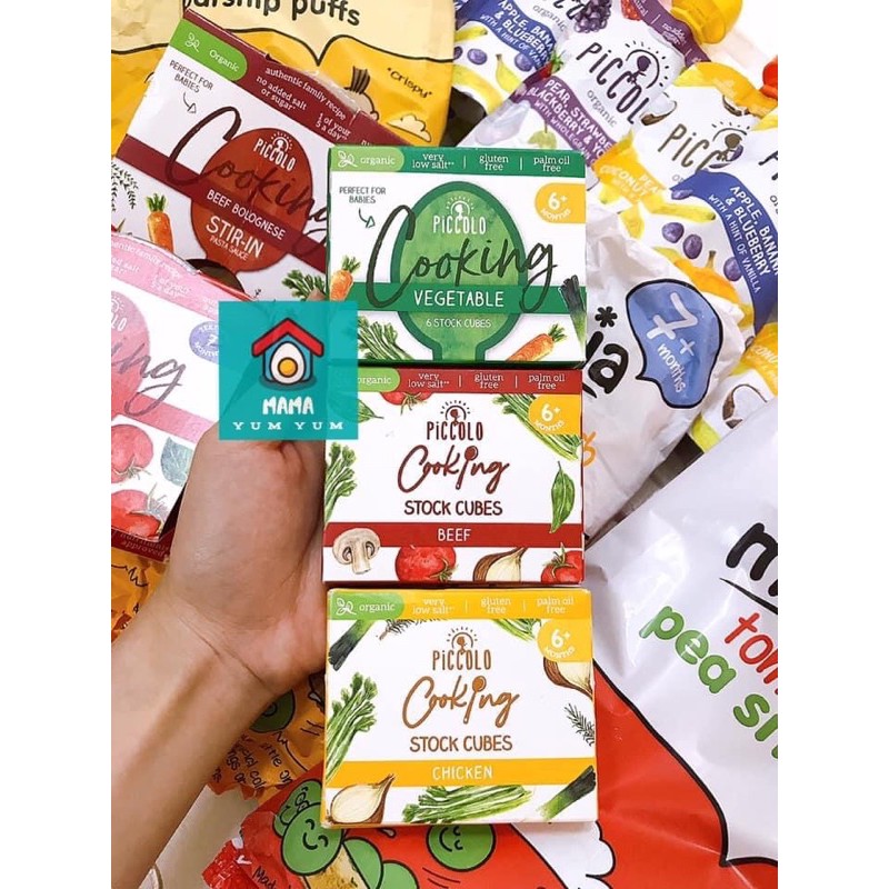 Date 8/2023 Gia vị viên nêm cô đặc từ nước hầm PICCOLO cho bé 6 tháng ăn dặm của Anh (Picolo) cho bé dị ứng đạm bò