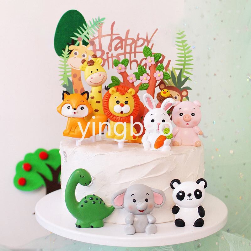 Phụ Kiện Trang Trí Bánh Kem Sinh Nhật Hình Động Vật Dễ Thương DIY