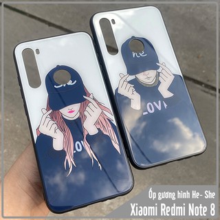 Ốp lưng Xiaomi Redmi Note 8 gương hình He - She