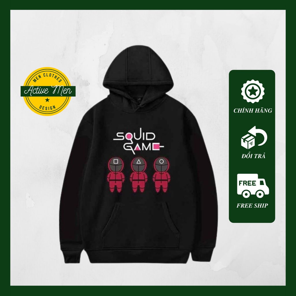 Áo Hoodie Nỉ Squid Game - Trờ Chơi Con Mực - Áo Nỉ Nam, Nữ, Unisex Dáng Rộng, Có Túi Trước