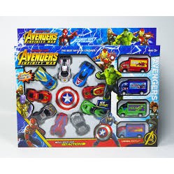 Combo 13 chiếc xe hoạt hình Avengers cho bé