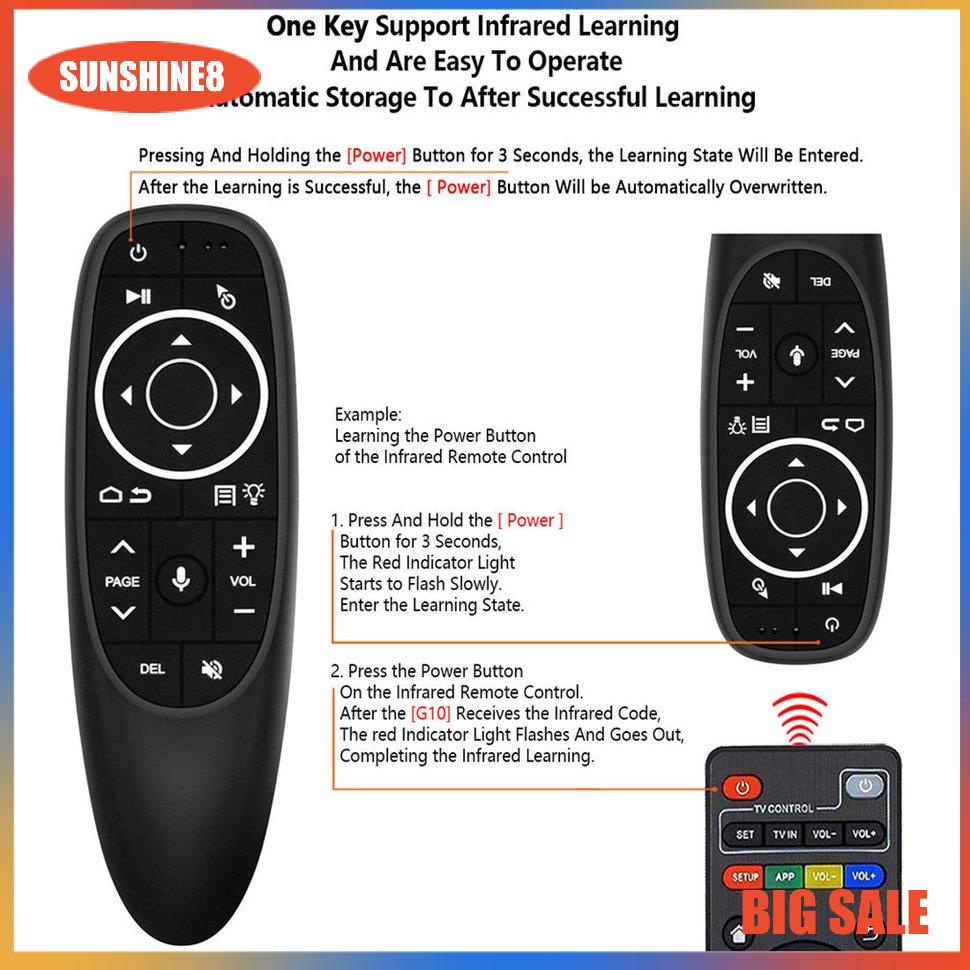 【SUN】G10S Voice Remote Control 2.4G Wireless Air Mouse Gyroscope For Tv Box