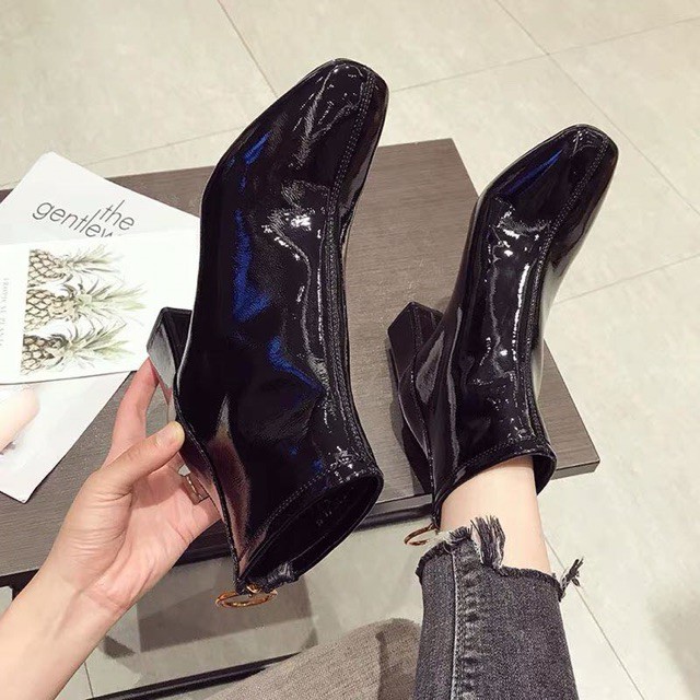 Bốt nữ da bóng quốc dân cổ lỡ khoá sau gót vuông hot đình đám | BigBuy360 - bigbuy360.vn