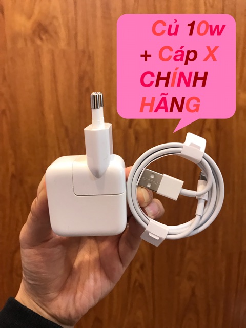 Combo củ sạc 10w + cáp Lining zin bóc máy chính hãng Apple