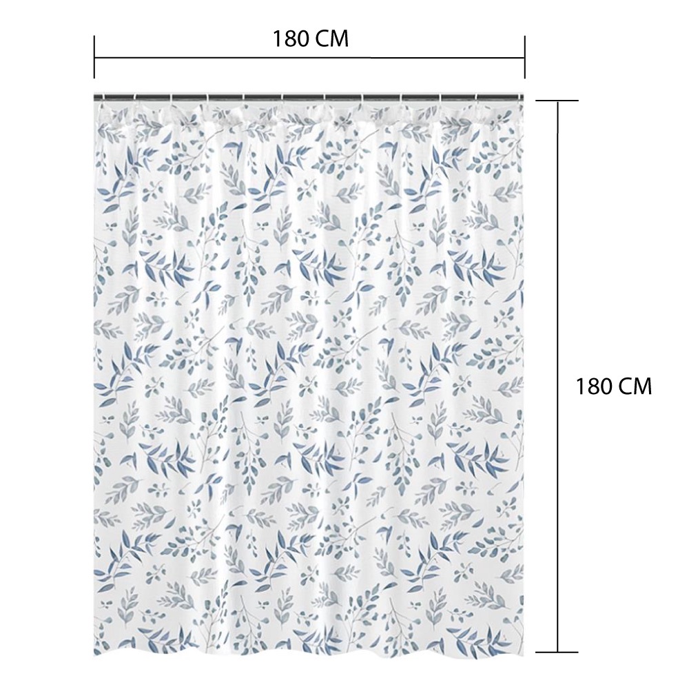 HomeBase MOYA Rèm màn cửa phòng tắm phòng ngủ Polyester Thái Lan 180x180cm lá cây