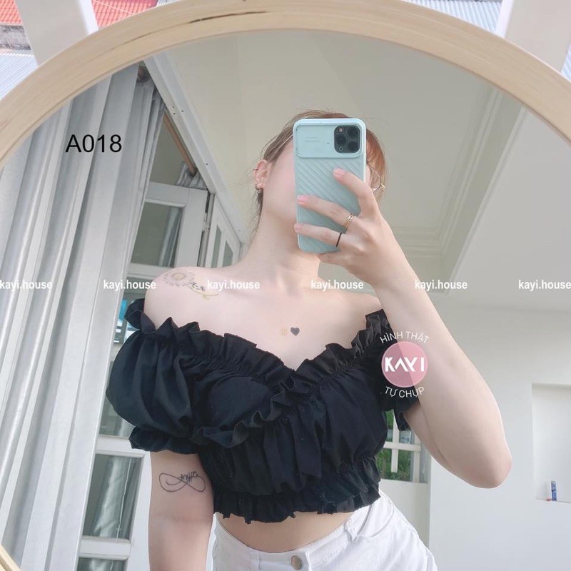 [Mã FAMAYWA giảm 10K đơn 50K] Áo croptop đắp chéo nơ eo - A018 | BigBuy360 - bigbuy360.vn