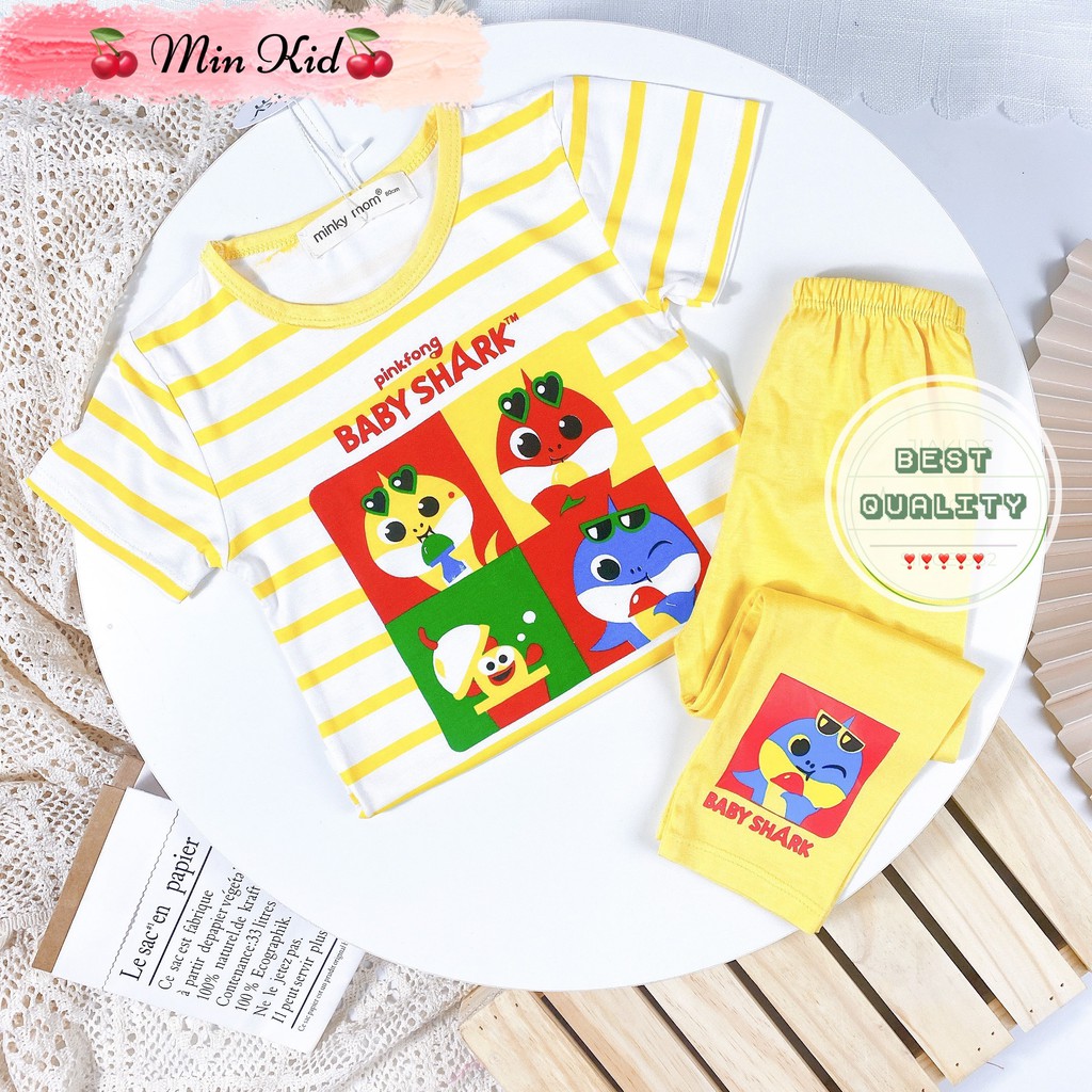 Quần áo cộc tay bé trai bé gái ️️🍒𝐕𝐚̉𝐢 đ𝐞𝐩 - 𝐆𝐢𝐚́ 𝐭𝐨̂́𝐭 𝐧𝐡𝐚̂́𝐭🍒thun lạnh cao cấp Baby Shark siêu xinh cho bé từ 8 - 20kg