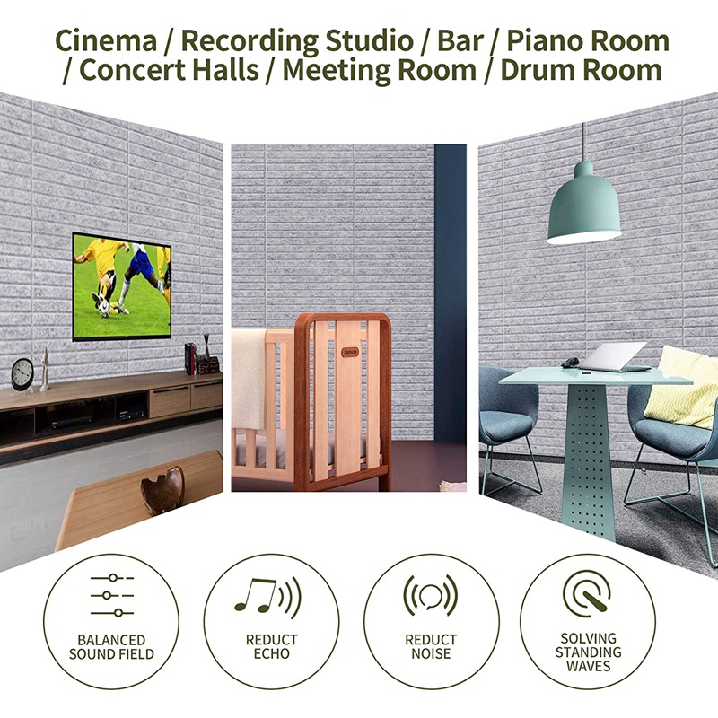 Set 16 Tấm Bảng Treo Tường Chống Âm Thanh Và Loại Bỏ Tiếng Ồn Chuyên Nghiệp Màu Xám Nhạt