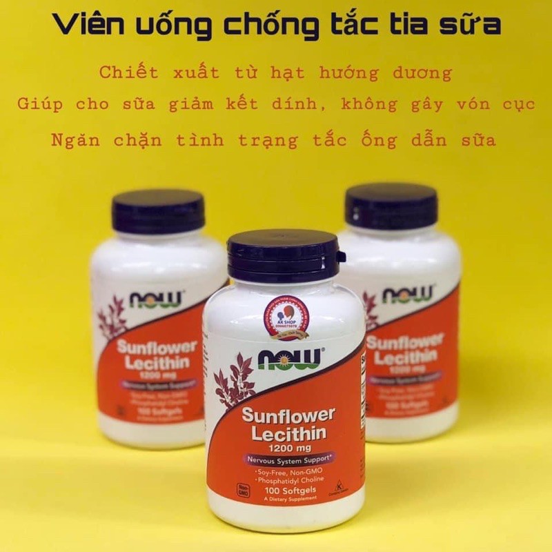 Chống tắc ria sữa sunflower licithin hàng chính hãng