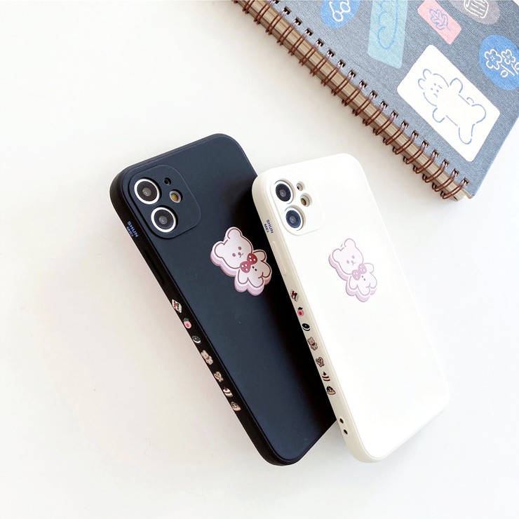 Ốp lưng iphone Cupcake Bear cạnh vuông in hình viền 6/6plus/6s/6splus/7/7plus/8/8plus/x/xs/11/12/pro/max/plus/promax