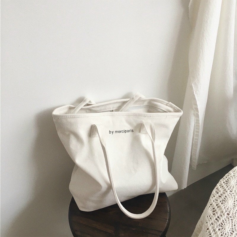 Túi tote bag By Morisot đẹp vải bố trơn mềm đẹp giá rẻ thời trang HAZIN