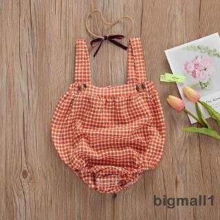 Jumpsuit họa tiết ca rô chất liệu cotton cho bé gái