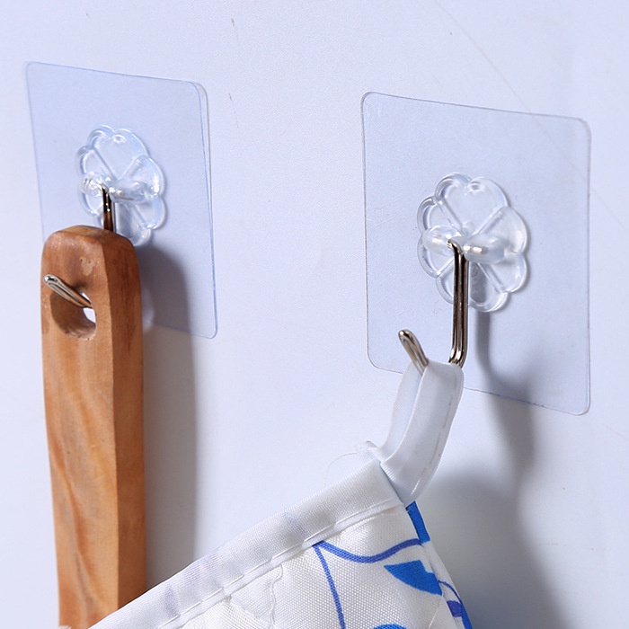MÓC DÁN TƯỜNG Treo Đồ TRONG SUỐT T10 - Móc Dính Cường Lực Thần Thánh Siêu Dính Đa Năng - 6x6 cm