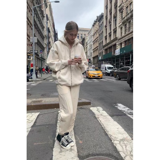 Áo Khoác Cardigan Có Khóa Kéo Màu Trơn Dáng Rộng Thời Trang Mùa Thu Cho Nữ  Brandy Melville BM 2022