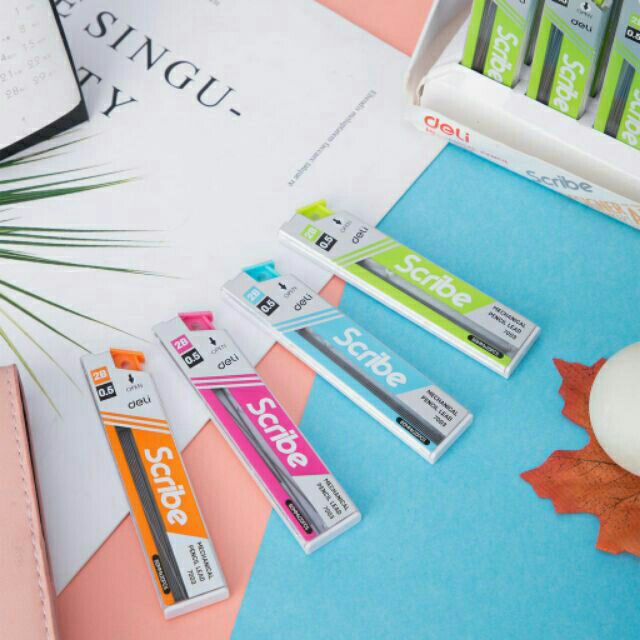 Ruột chì bấm deli 0.5mmvà 0.7 mmhàng chính hãng