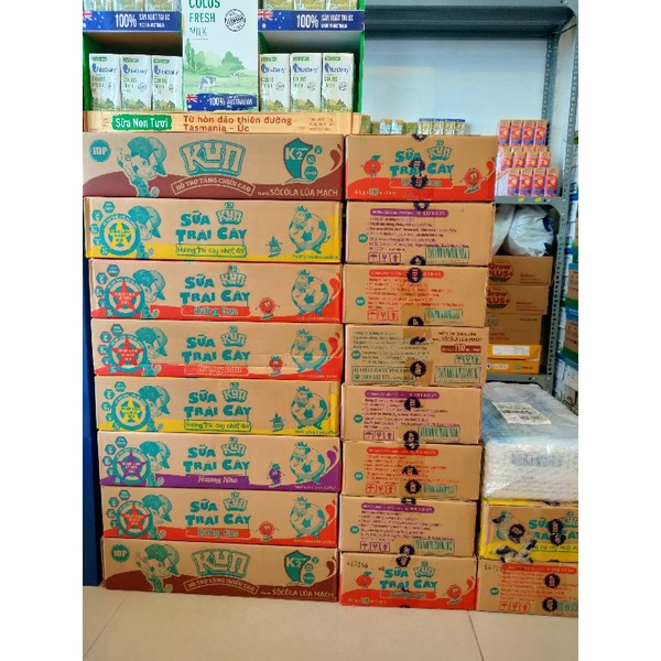 Thùng sữa kun hộp mix vị 110ml: cam, dâu,nho ,nhiệt đới,socola