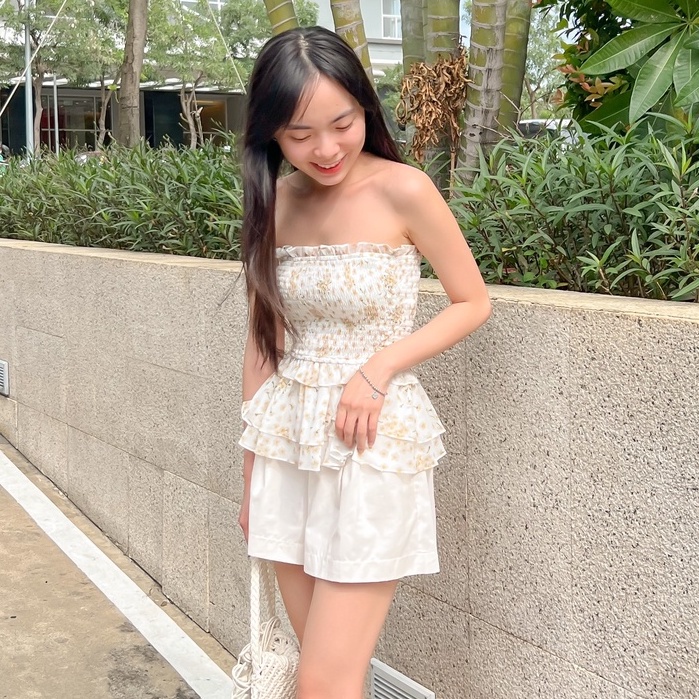 Áo ống nữ MARC FASHION smocking form peplum FALH0426