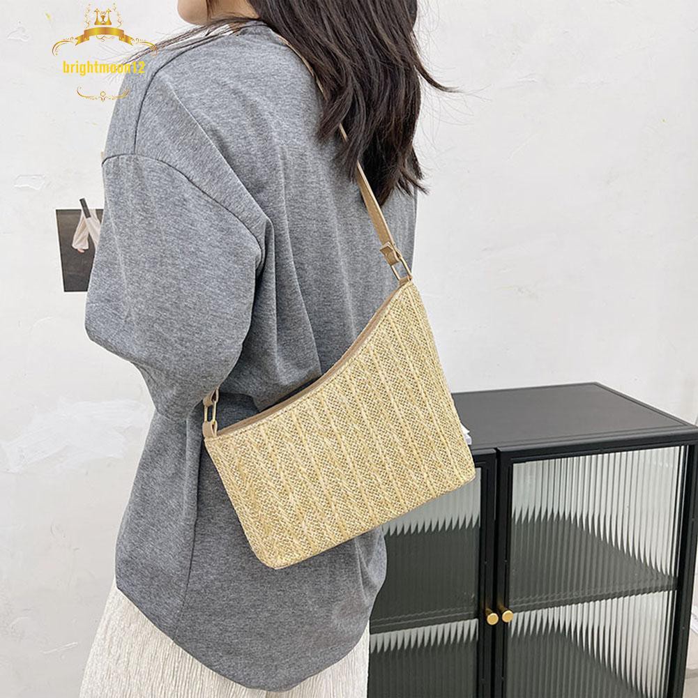 ✿Fashion Women Summer Woven Shoulder Underarm Bag Casual Irregular Handbags