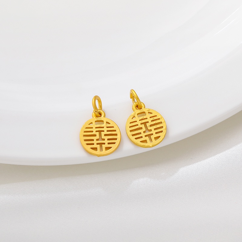 hạt charm Mặt Dây Chuyền 14K Hình Fu Bằng Đồng Mạ Vàng Dễ Thương diy