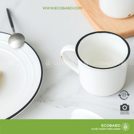 Cốc gốm sứ cafe cổ điển phong cách tối giản Nhật bản - Ecobabo