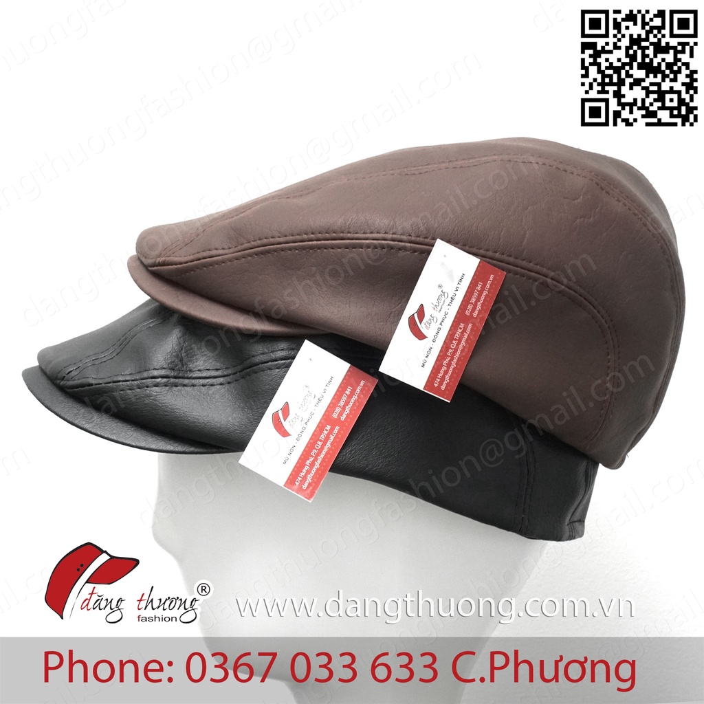Mũ nón bere beret mu nồi da Nam HÌNH + CLIP THẬT