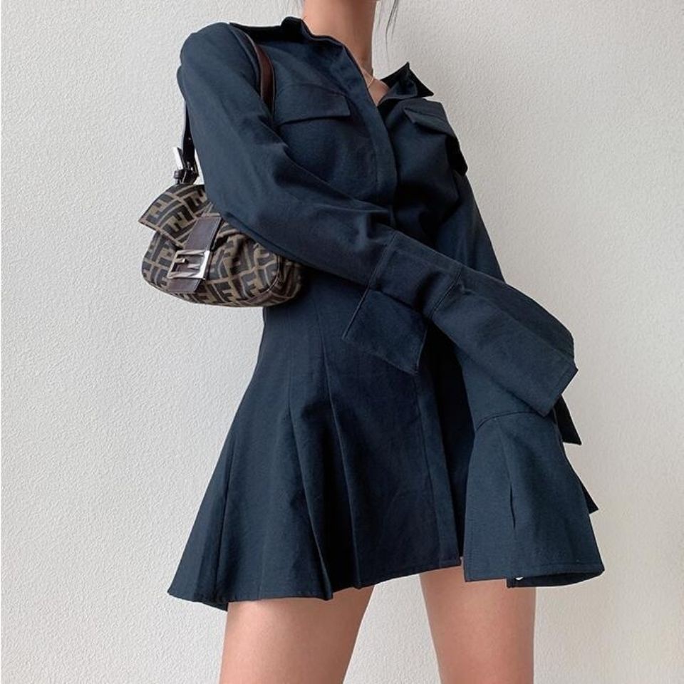 COZOK Đầm dài tay ôm eo thời trang dành cho nữ