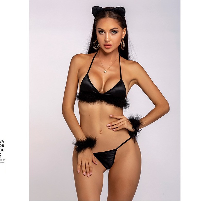Bộ cosplay mèo đen sexy gợi cảm phong cách váy ngủ quyến Rũ G63
