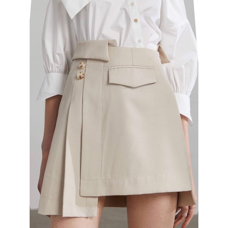 EVI SKIRT (chân váy midi kaki) | BigBuy360 - bigbuy360.vn