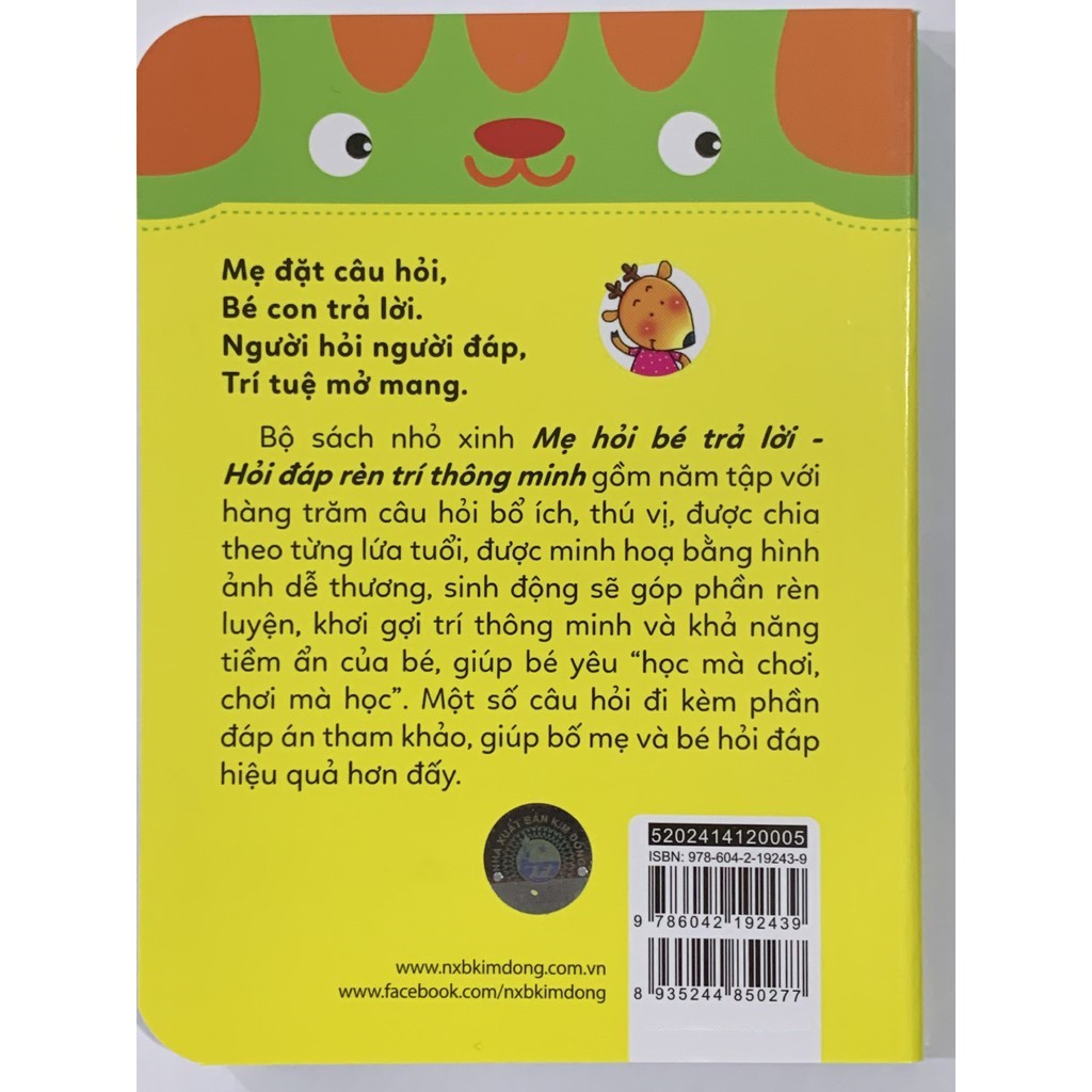 Sách - Mẹ Hỏi Bé Trả Lời: Hỏi Đáp Rèn Trí Thông Minh (5 - 6 Tuổi) - Tái Bản 2021