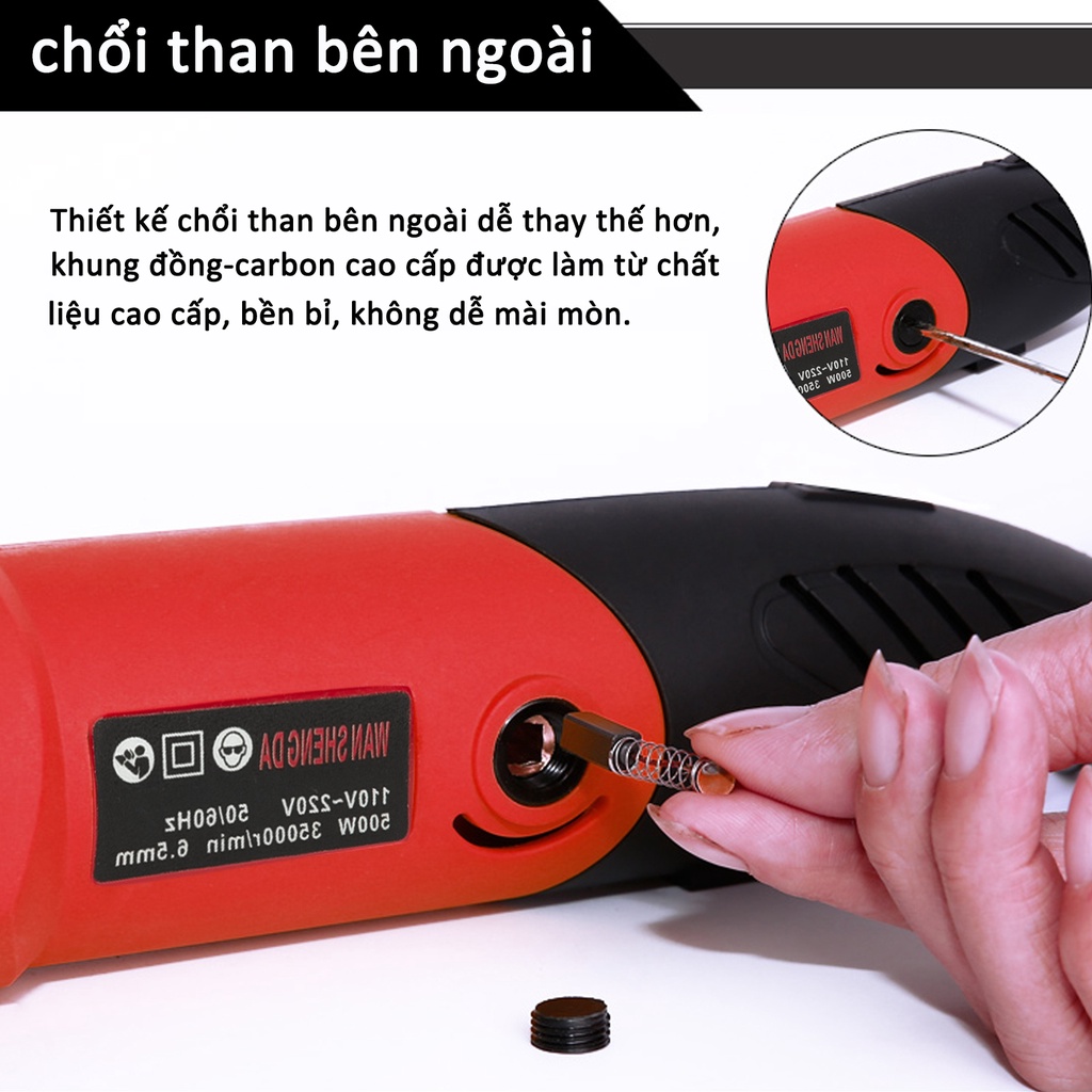 Máy khoan đa năng 500W 6 tốc độ Máy mài cầm tay,máy mài chai , máy khoan cắt,Máy mài khuôn mài khắc cầm tay đa năng mini