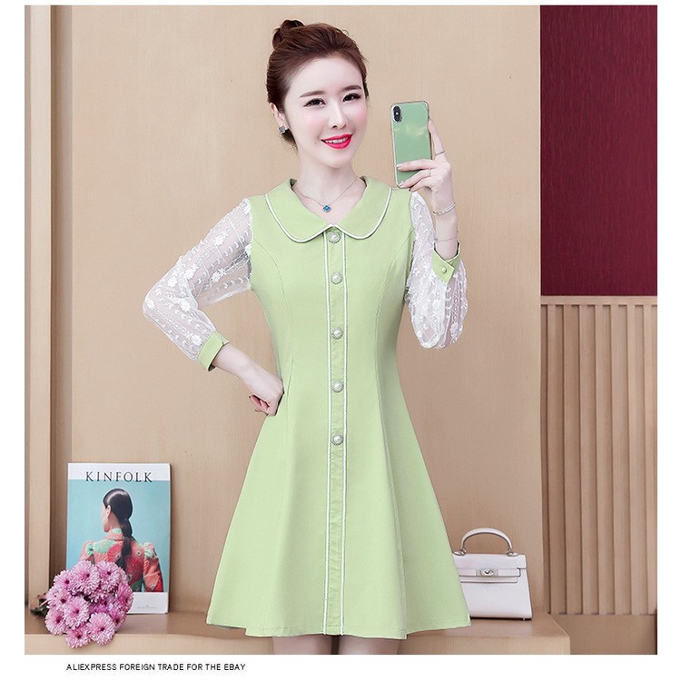 D7975 - Đầm xòe nữ dài tay hàng nhập