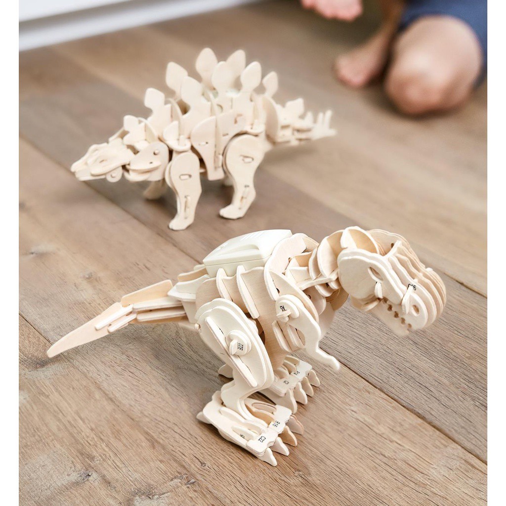 Đồ Chơi Lắp Ráp Bằng Gỗ 3D Mô Hình Cơ Học Robotime Khủng Long Điều Khiển Bằng Âm Thanh (Walking Dinosaur Sound Control)