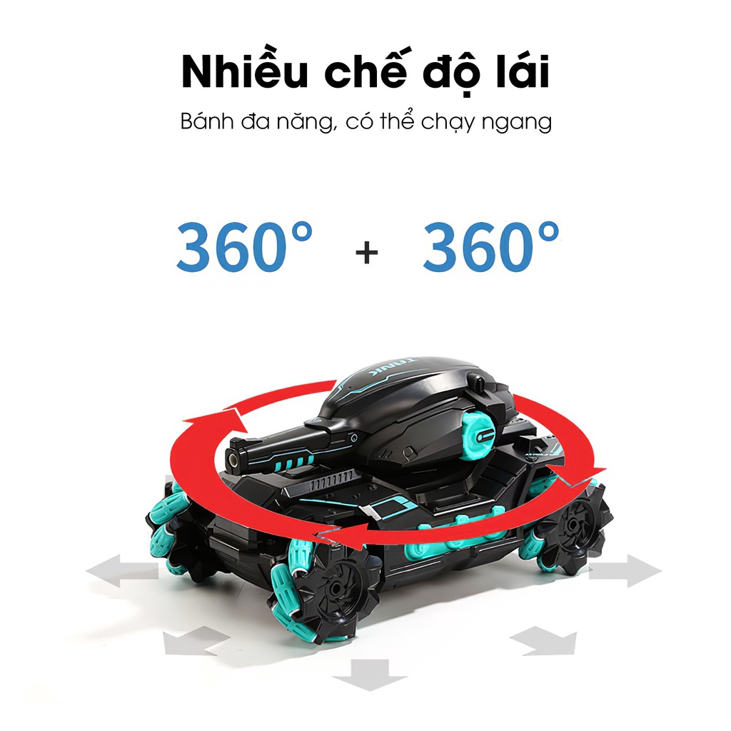 Xe tăng điều khiển từ xa băn hạt dẻo, Xe tăng có đèn và nhạc sinh động, Sạc Pin nhanh, D9 shop
