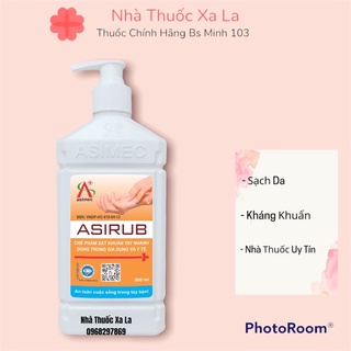 Nước rửa tay khô sát khuẩn nhanh Tay dạng gel Asirub 500ml Có Vòi Nhấn Được Các Bác sĩ Bệnh Viện 103 Tin Dùng