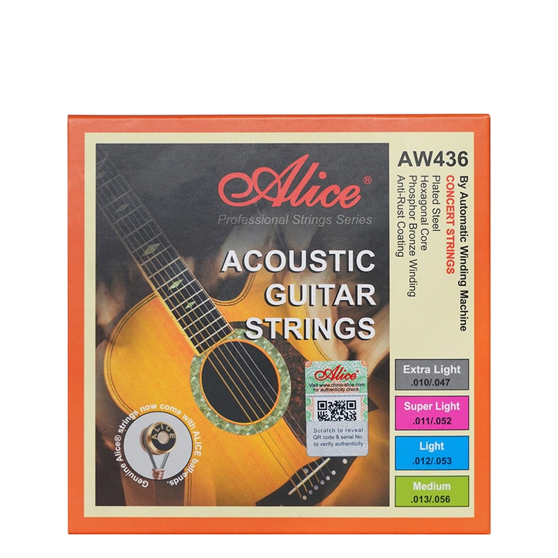 Dây đàn guitar acoustic Alice AW436 I Dây Sắt Size Chuẩn ,Hàng Cao Cấp Chính Hãng