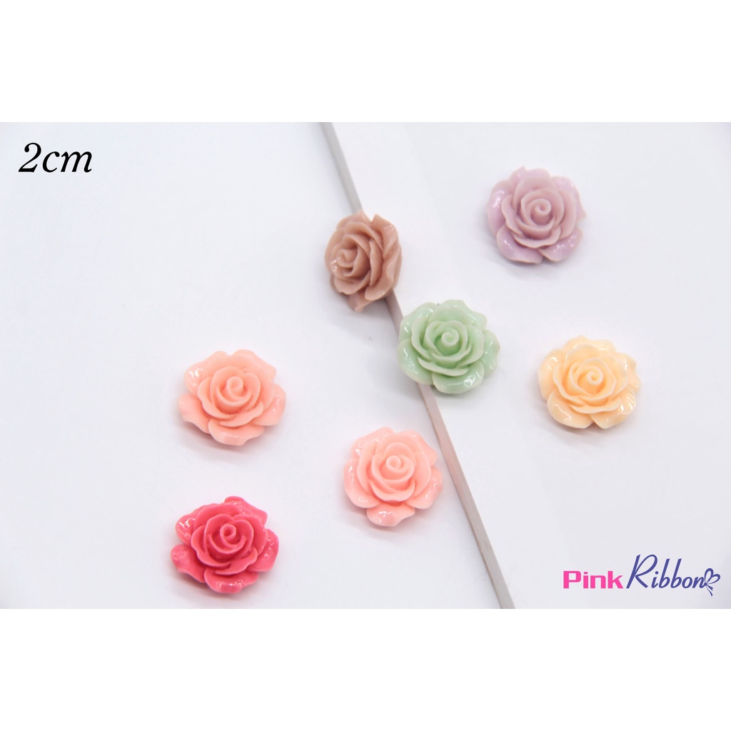 SET 5C - Hoa hồng nhựa nhiều màu cỡ 2cm