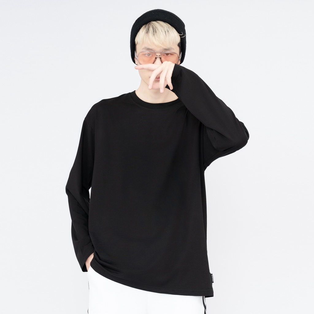 Áo thun DÀI TAY Unisex N7 Basic Tee phông trơn nam nữ lỡ oversize form rộng ...