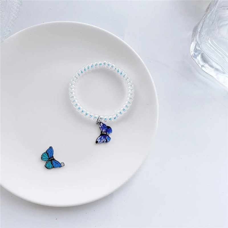 Butterfly Couple Bracelet Ins Hot Girlfriends Gift Long Distance Love Telephone Line Hair Rope Ring Bracelet For Women Men Jewelry Lover Gift XWNYDER