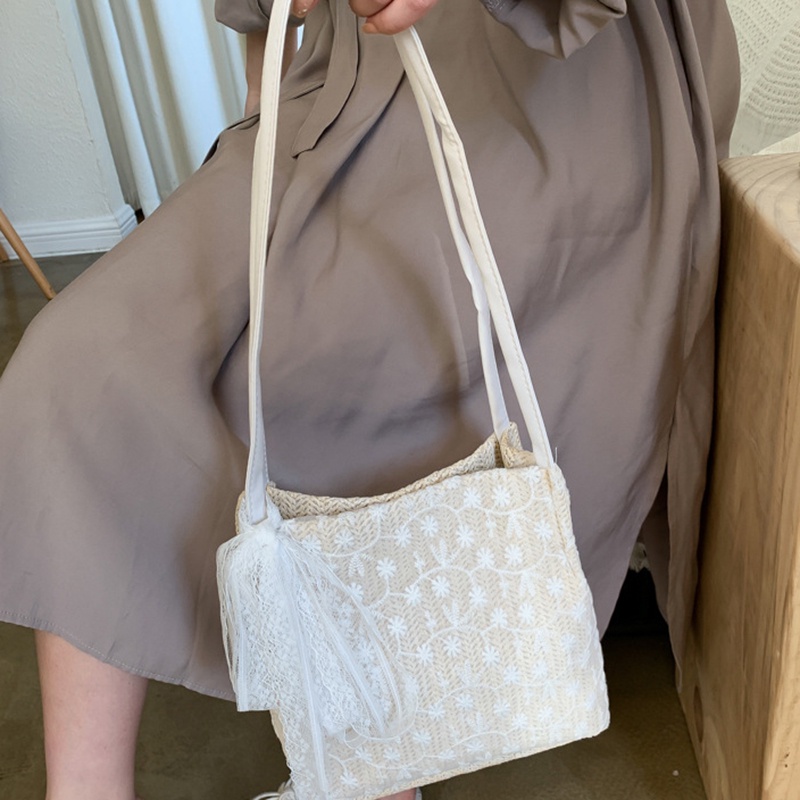 Túi đeo một bên vai IELGY phối ren sức chứa lớn dành cho nữ