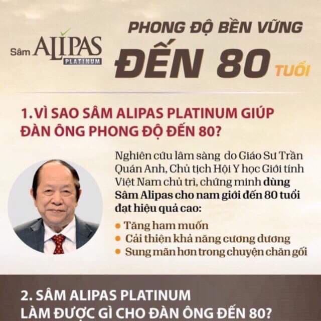 Sâm Alipas Platinum - hàng chính hãng USA (tăng cường sinh lý nam giới...)