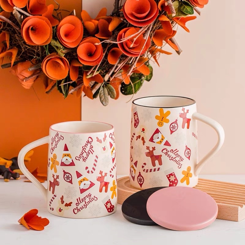 Ly cốc cafe kèm nắp Giáng Sinh Christmas 2023