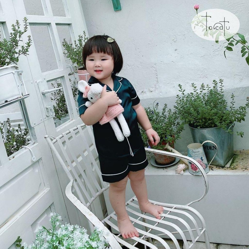 [HÀNG LOẠI 1]PIJAMA Lụa Cộc Tay Cực Kì Mềm Mại Và Thoải Mái Cho Bé Từ 6 Tháng Đến 10 Tuổi