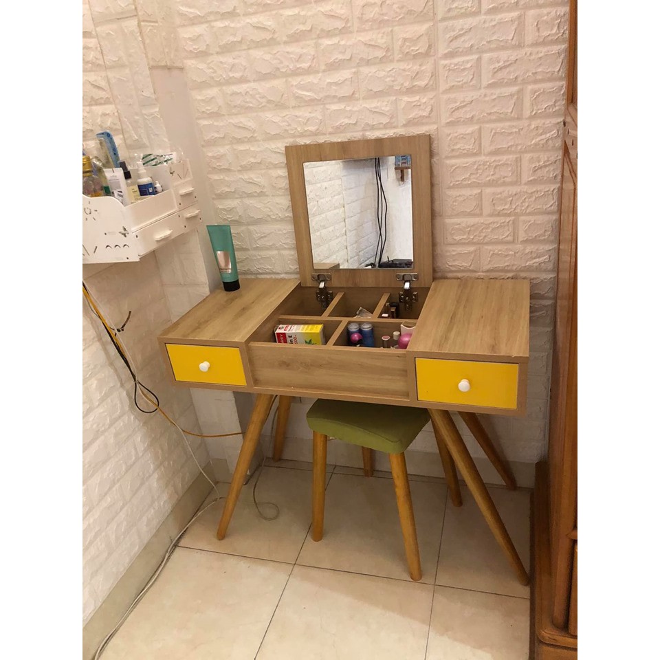 Bàn trang điểm Gỗ có gương màu gỗ-vàng hiện đại phòng ngủ/khách GP43.2 | BigBuy360 - bigbuy360.vn